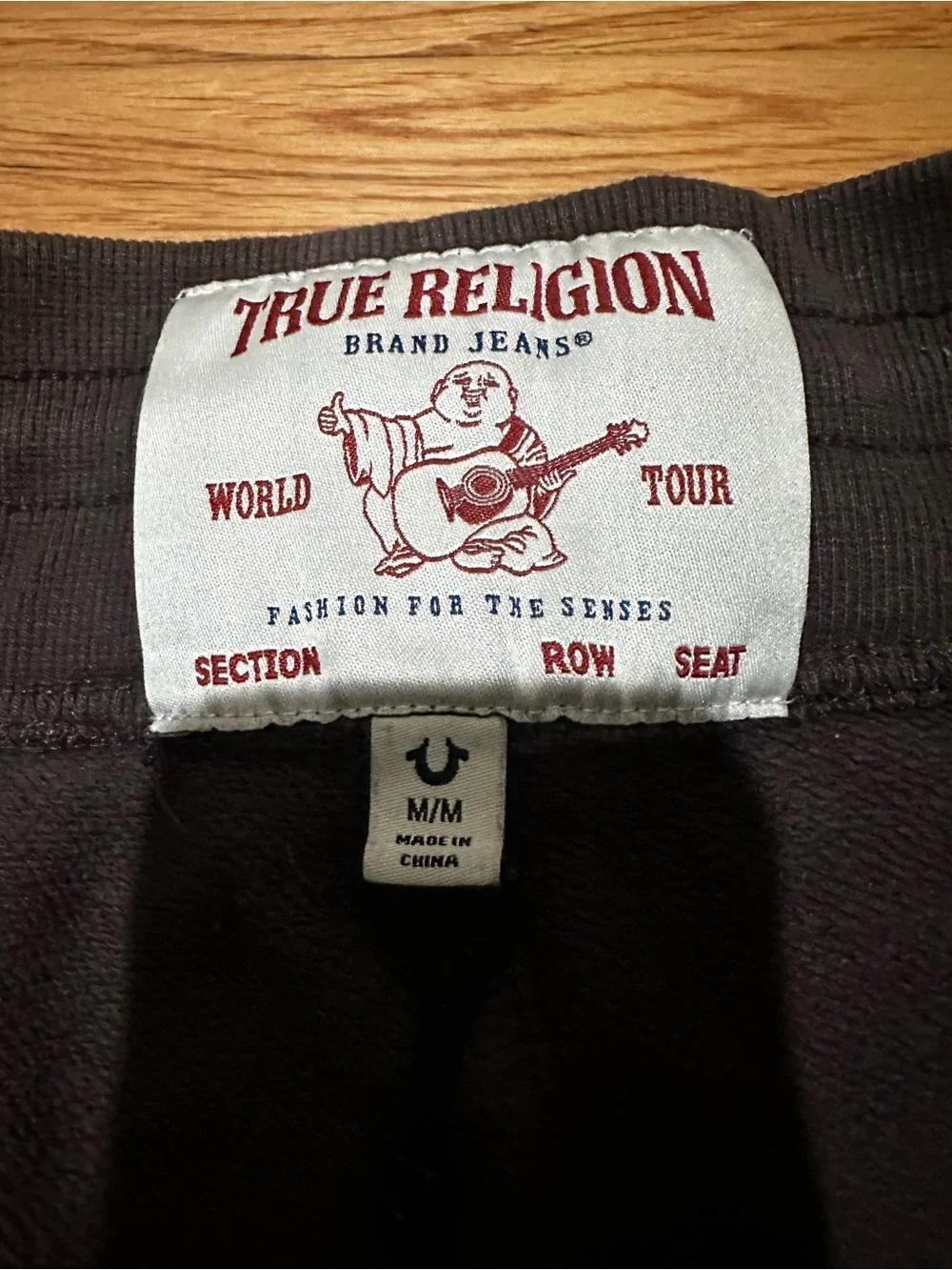 True Religion Men’s Brown Sweatpants Straight Leg Drawstring Travel Comfort Med